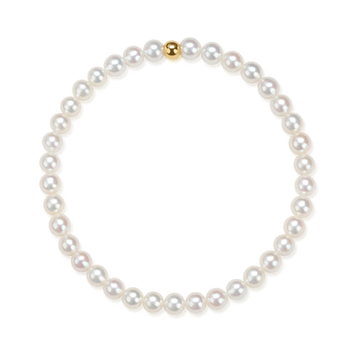4-5mm Freshwater Pearl Bracelet 18K Gold Ball - House Of Pearls